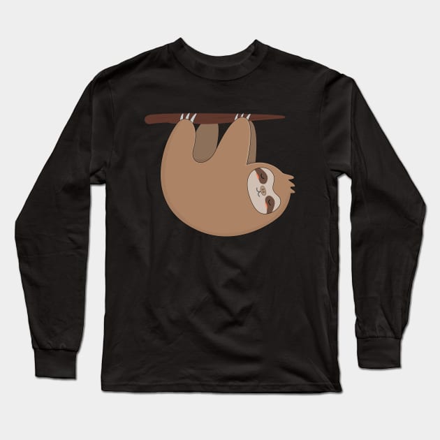 Cute and Kawaii Hanging Sloth T-Shirt Long Sleeve T-Shirt by happinessinatee